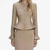 Spring Women's RoundNeck Diamond-Embellished Long-Sleeved Knitted DressY2K High-Quality Commuter Maxi Dress