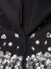 Temperament Spliced Diamonds Dress For Women Lapel Long Sleeve High Waist Patchwork Sequins Chic Dresses Female