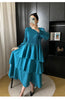 Spring Ruffled Lantern Sleeve Pleated Dress Atmospheric Design Sense Pleated Long Dresses Women's Clothing