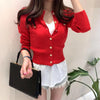 Spring Long Sleeve Women Cardigans Sweater Knitted Coat Short Casual Single Breasted Korean Slim Chic Ladies Tops