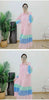 Striped Contrast Color Pleated Dress Women Lapel Flare Sleeves Single Breasted Loose Long Dresses Spring 2AA4365