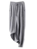 Women 100% Wool Pants Autumn and Winter Soft Comfortable High-Waist Knitted Thicken Pants Female Thin pants Casual Trousers