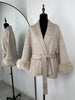 Fox Fur Wool Overcoat Women's Short Coat Office Lady Elegant Double-sided Woolen Coat Cardigan Jackets Loose Wool