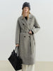 Stylish Women's Petite Wool Overcoat with Suit Lapel Winter 100% Wool Coats Suit Collar Long Winter Coat