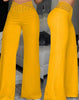 Women's Hollowed Out Waist Belt High Waisted Large Size Pants Casual Straight Tube Loose Wide Leg Pants