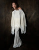 Satin Lace Patchwork Cape Shawl Skirt Set Women Elegant High Waist Fishtail Maxi Skirt Suit Lady Spring Fall Party Outfits