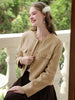 Tweed Short Coats for Women French Camel Wood Ear Collar Bead Autumn Retro Quality Jackets 2243185796