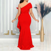 Women Off Shoulder Big Bow Skew Neck Mermaid Maxi Dress Female Evening Birthday Sexy Night Party Club Long Dresses