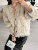 Women Autumn Furry Sweater Coat Single Button Design Knitted Warm Coat Thick Cardigans Clothes Tops For Women Sweater