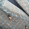 Large Size Women's Tweed Suit Spring Autumn Long Sleeve Vintage Double Breasted Tassel Loose Blazer Jacket Z888