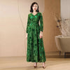 Spring Autumn Elegant Chic Long Sleeve Dresses Women's Slim Long Oversize 4XL Velvet Bronzing Dresses