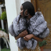 Janefur Real Fox Fur Shawl Poncho Women Elegant Wedding Bridal Formal Party Warm Winter Natural Fur Cape Coat