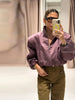 Stand Collar Side Placket Suit Jacket Women Elegant Long Sleeve Button Pocket Loose Coats Spring Chic Office Lady Outerwears