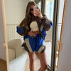 Women's Shorts 2 Pcs Sets Panelled Lantern Long Sleeve Ruched Zipper Loose Coats Lace Up Short Pants Chic Lady Sporty Outfit