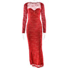 Sexy Valentine's Day Dress Women Patchwork Jacquard Double-Layer Elegant Coquette Evening Prom Party Long Bodycon