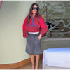 Color Block Cropped Anorak Jacket Women Stand Collar Half Zip Kangaroo Pocket Long Sleeve Jackets Autumn Casual Chic Coat