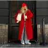 Autumn Winter Solid Women's Woolen Overcoat Urban Long Sleeve Lapel Button Female Outwear Elegant Lady Overcoats