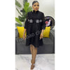 Autumn and Winter Africa Women's Clothing Solid Color Splicing Dress Pleated Loose Women's Cardigan Dresses