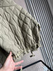 Quilted coat for women Quilted Jacket With Ties beige drawstring high neck pocket clip cotton jacket for women
