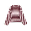 Spring Striped Loose Knit Cardigans Women Casual Turtleneck Zip-up Pink Sweater Coat Women Knitwear Streetwear