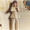 Stand-Collar Satin Frog-Button Jacket Cream Tailored Long-Sleeve Silky Spring Elegant Retro Women Outerwear Blazer