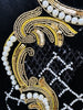 High Street F/W Designer Runway Women's Long Sleeve Sequined Pearls Beaded Velvet Dress