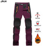 Women Winter Fleece Pants Warm Waterproof Hiking Pants Outdoor Camping Climbing Skiing Soft Shell Windproof Rain Trousers