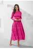 Pleated Socialite Shell Flower Dress Spring Original Lace-up Pleated Long Dresses for Women Clothing