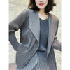 Korean Lady Long Sleeve Suit Outwear Femme Pleats Please Blazer Top Coat Autumn Women Advanced Leisure Jacket
