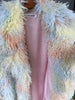 Women's Faux Fur Coat Printed Colorful Furry Coats Autumn Winter Chic Suit Collar Thick Long Overcoat 2DB5840