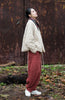 Winter Chinese Style Parkas For Women Bandage Plus Cotton Coats Long Sleeve Loose Pockets Vintage Cotton Parkas