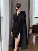 Korean Style Chic Office Lady Long Blazers Elegant Double Breasted Blazer Jacket Women Streetwear Trench Coat