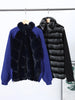 Women's Faux Fur Coats Furry Patchwork Knit Sleeve Bomber Jackets Autumn Female Stand Collar Loose Coat Lady Outerwears