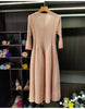 Spring Pleated Women's Bud Dress Round Neck Elegant Mid-Length V Collar Famale Clothing Chic 2DB6618