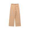Women Solid Lace Up Side Zipper Straight Pants Vintage High Elastic Waist Female Chic Lady Trousers
