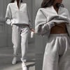 Women's Clothing Versatile Casual Sweatshirt Long-sleeved Pullover Tops Trousers Two-piece Set Womens Sport Outifits