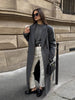 Thin Retro Double-breasted Long Coats Women Casual Loose Woolen Maxi Coat Female Early Autumn Elegant Chic Streewear