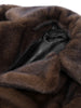 Women's Dark Brown Faux Fur Long Overcoat Single Breasted Fleece Long Trench Coat Winter Fluffy Plush Warm Thicken Outerwear