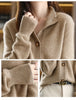 Autumn Winter Stand collar Knitted Cardigan Loose Short Jacket Women's Outerwear Korean version long sleeved Sweater Coat