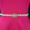 Dresses for Woman O Neck Full Sleeve Belt Waisted High Waisted Pleated A Line Ankle Length Elegant Female Birthday Gowns
