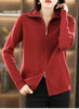 Autumn Winter Long Sleeved Knitted Cardigan Woman Zipper Casual Knitting Sweater Jacket Female Knitwear Top