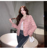 All-Match Tweed Coat Female Elegant O-Neck Cropped Jacket Women Spring Autumn Korean Small Fragrance Jacket Outwear