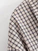 Women's European and American Style Simple Stand-up Collar Plaid Coat Pleated Coats
