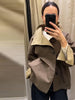 Grid Double-sided Jackets Coat Women Stand Collar Single Breasted Elegant Loose Outerwear Female Spring Chic Casual Jackets Top