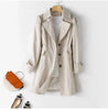 Spring Autumn Solid Trench Coat Women Single-Breasted Khaki Black Pink Beige Windbreaker Outerwear Casual Tops JH33
