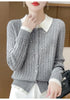 Cashmere Sweater For Women Autumn And Winter Knitted Cardigan For Women Loose Fitting Woolen Sweater Lapel Jacket Camel XXXL