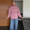 Causal Long Sleeved Grid Female Jacket Drawstring Tight Loose Women's Trench Collar Single Breasted Pocket Outerwear