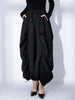 High Elastic Waist Black Wide Leg Arc Ankle Length Pants Loose Trousers Women Tide Autumn 31A0014