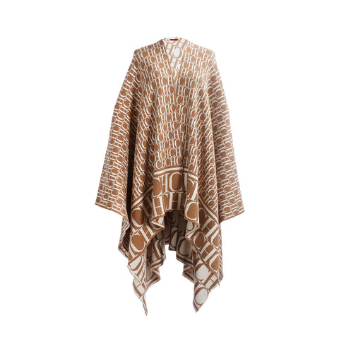 Brand Women Knitting Shawl Lady Classic Letter Poncho Cape Spring Autumn Retro Lady Winter Cloak with Soft Large Blanket