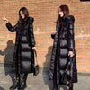 Winter Over The Knee Warm Jacket Hooded Outwear Female Parka Thick Down Cotton Padded Women Long Cotton Bread Coat 4XL